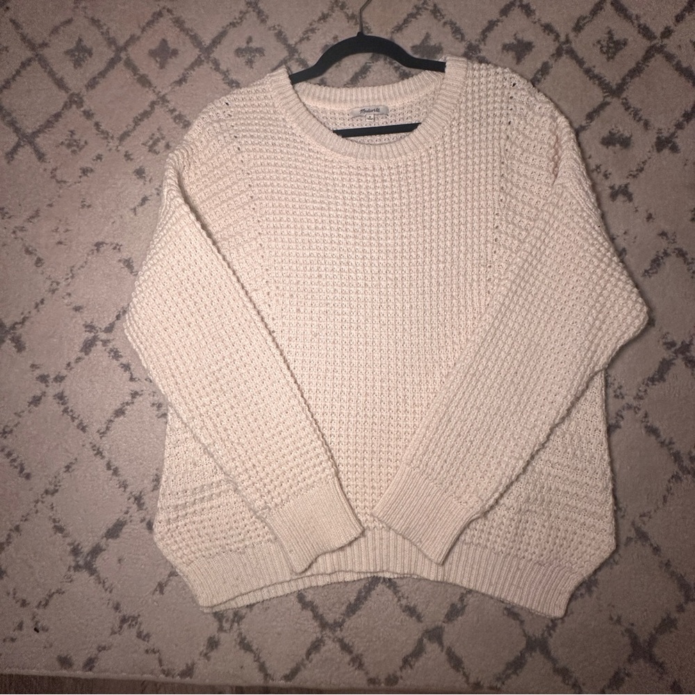 Madewell Cream Textured Knit Sweater - Medium